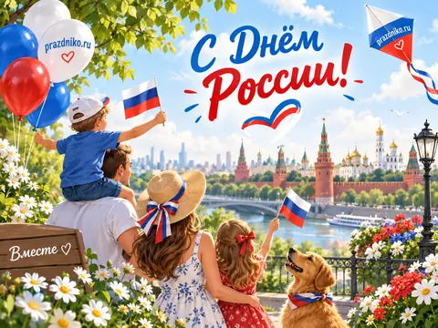 Открытка: День России