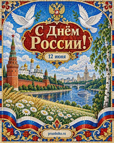 Открытка: День России