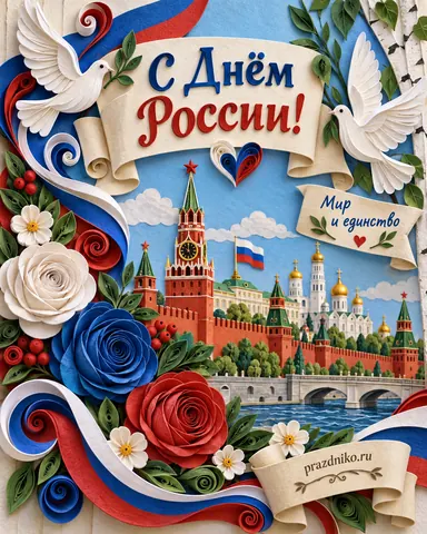 Открытка: День России