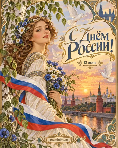 Открытка: День России