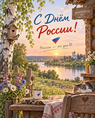 Открытка: День России