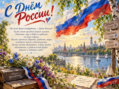 Открытка: День России