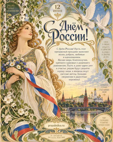 Открытка: День России