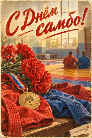 Открытка «День самбо»: С Днём самбо!