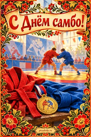 Открытка «День самбо»: С Днём самбо!