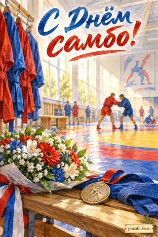 Открытка «День самбо»: С Днём самбо!
