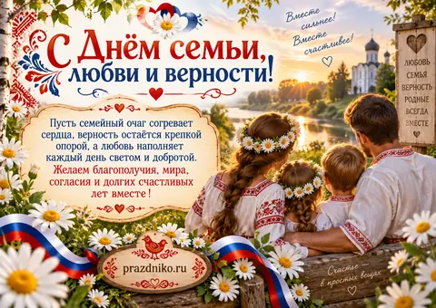 Открытка: День семьи, любви и верности