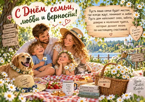 Открытка: День семьи, любви и верности