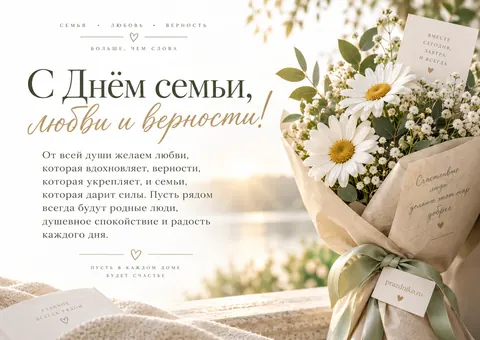 Открытка: День семьи, любви и верности