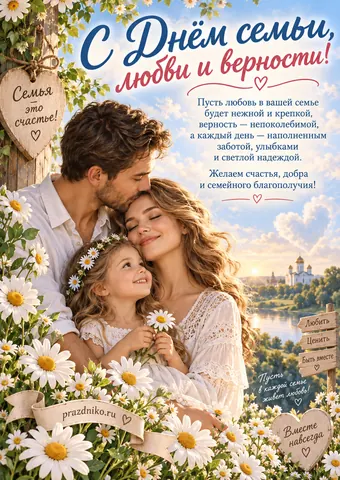 Открытка: День семьи, любви и верности