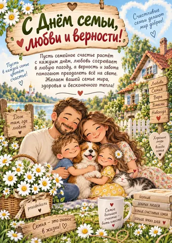 Открытка: День семьи, любви и верности