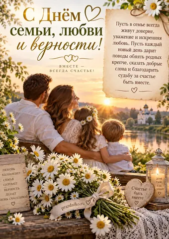 Открытка: День семьи, любви и верности
