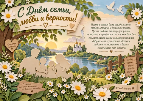 Открытка: День семьи, любви и верности