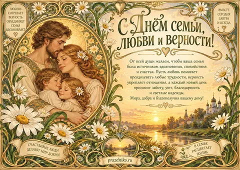 Открытка: День семьи, любви и верности