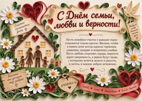 Открытка: День семьи, любви и верности
