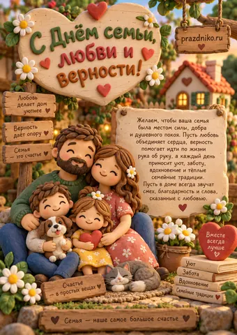 Открытка: День семьи, любви и верности