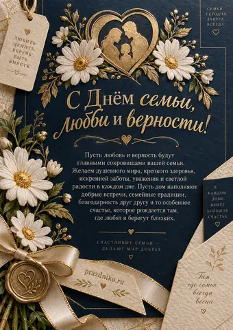 Открытка: День семьи, любви и верности