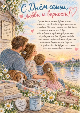 Открытка: День семьи, любви и верности