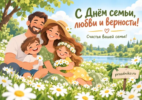 Открытка: День семьи, любви и верности