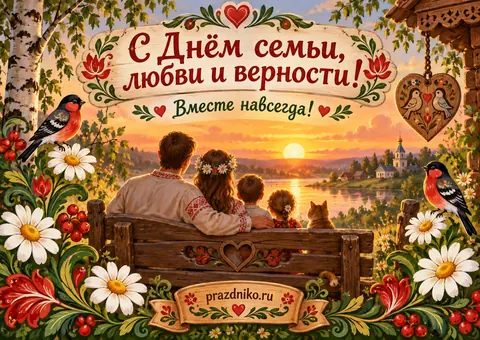 Открытка: День семьи, любви и верности