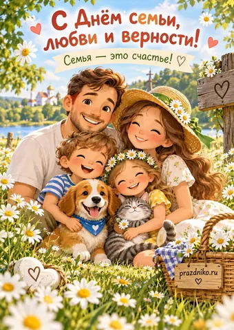 Открытка: День семьи, любви и верности