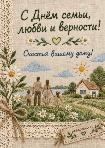 Открытка: День семьи, любви и верности