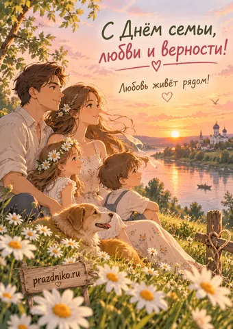 Открытка: День семьи, любви и верности