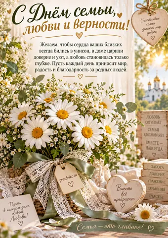 Открытка: День семьи, любви и верности