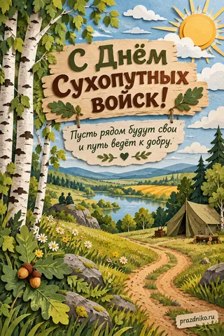 Открытка «День Сухопутных войск»: Пусть рядом будут свои
и путь ведёт к добру.