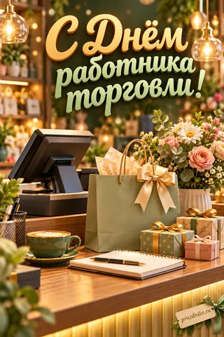 Открытка «День работника торговли»: С Днём
работника
торговли!