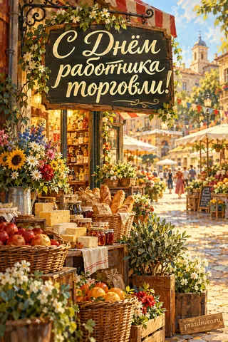 Открытка «День работника торговли»: С Днём
работника
торговли!
