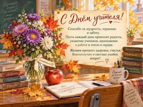 Открытка: День учителя