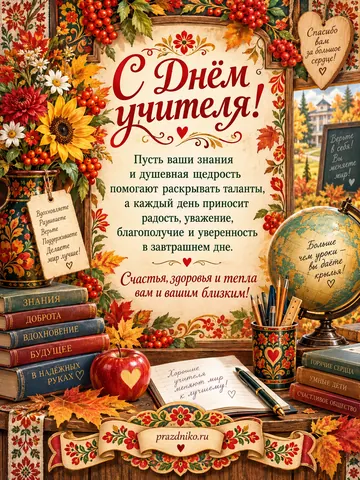 Открытка: День учителя