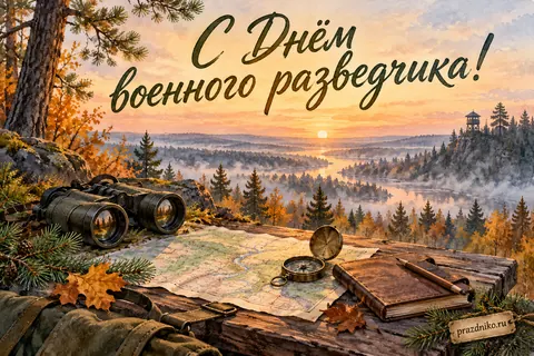 Открытка «День военного разведчика»: С Днём
военного разведчика!