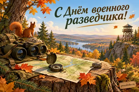 Открытка «День военного разведчика»: С Днём военного
разведчика!