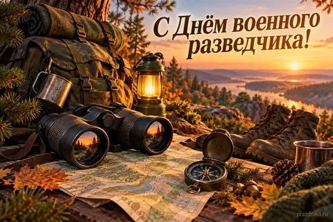 Открытка «День военного разведчика»: С Днём военного
разведчика!