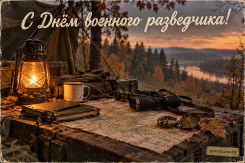Открытка «День военного разведчика»: С Днём военного разведчика!