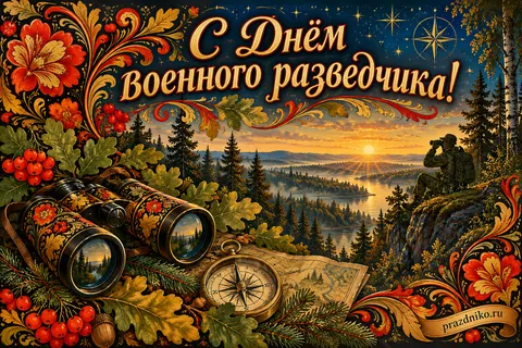 Открытка «День военного разведчика»: С Днём
военного разведчика!