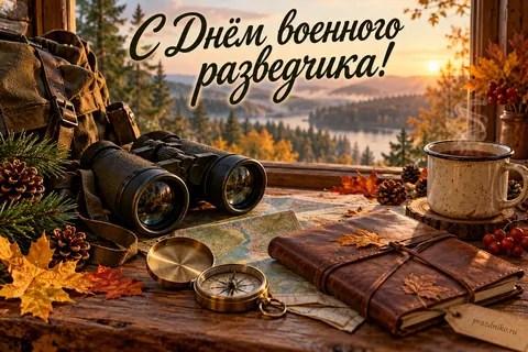 Открытка «День военного разведчика»: С Днём военного
разведчика!