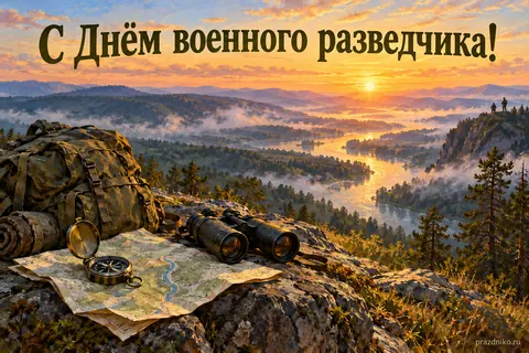 Открытка «День военного разведчика»: С Днём военного разведчика!