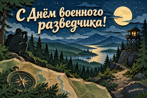 Открытка «День военного разведчика»: С Днём военного
разведчика!