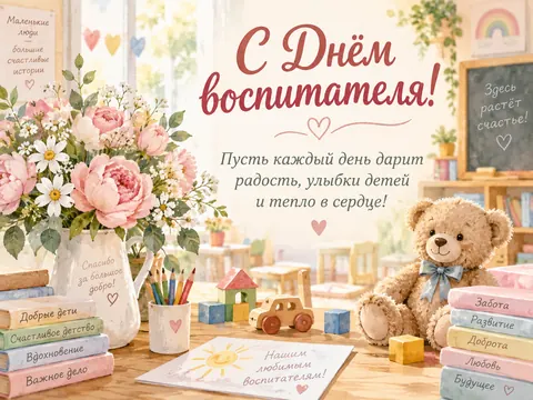 Открытка: День воспитателя