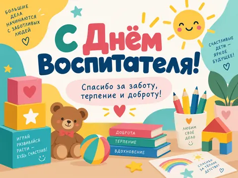 Открытка: День воспитателя