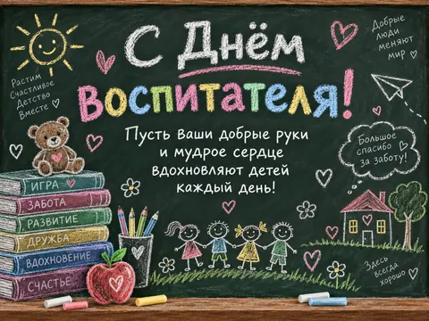 Открытка: День воспитателя