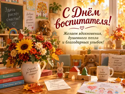 Открытка: День воспитателя
