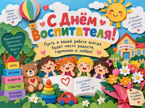 Открытка: День воспитателя
