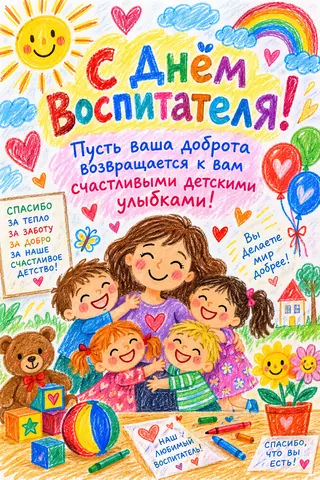 Открытка: День воспитателя