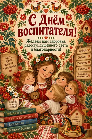 Открытка: День воспитателя
