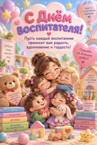 Открытка: День воспитателя