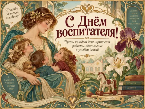 Открытка: День воспитателя